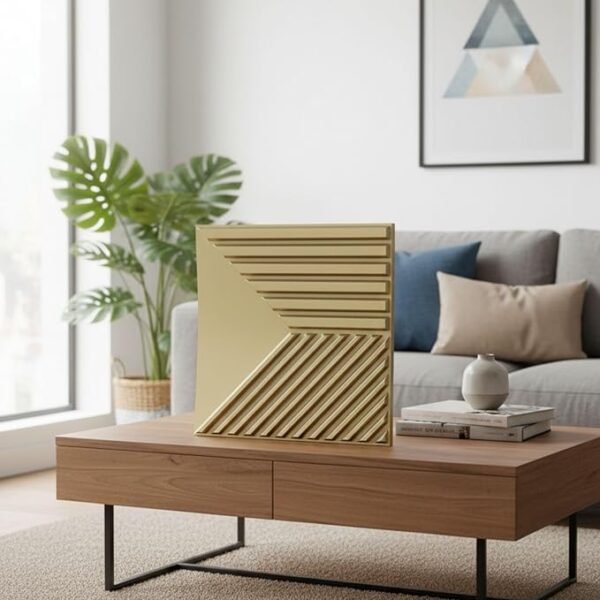 3D PVC Wall Panels | SGS Certified & USA Standard Approved | Designer Panel – Champagne Gold Color | 19.7" x 19.7" (Pack of 40)– Covers 107.60 Sq. Ft