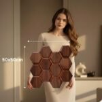 3D PVC Wall Panels for Bedroom & Living Room |Hexagon Design |Blackwood Color | 19.7 x 19.7 Inch | Pack of 40 | 107.60 Sq Ft