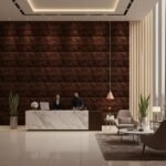 PVC Panel for Wall - USA Certified SGS Approved PVC Diamond Design WalntWood Color 19.7" X 19.7" (Pack of 40) - Covers 107.6 Sq. Ft.