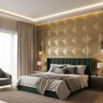 3D PVC Wall Panels | SGS Certified & USA Standard Approved | Designer Panel – Champagne Gold Color | 19.7" x 19.7" (Pack of 40)– Covers 107.60 Sq. Ft
