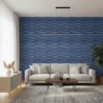 PVC Panel for Wall - USA Certified SGS Approved Dune Design Electric Blue Color 19.7" x 19.7" (Pack of 12) - Covers 32.34 Sq. Ft.