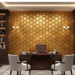 3D PVC Wall Panels for Bedroom & Living Room |Hexagon Design |Gold Color | 19.7 x 19.7 Inch | Pack of 40 | 107.60 Sq Ft