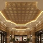 3D PVC Wall Panels for Bedroom & Living Room | Frame Design | Golden Color | 19.7 x 19.7 Inch | Pack of 40 | 107.60 Sq Ft